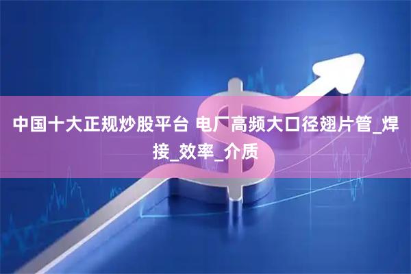 中国十大正规炒股平台 电厂高频大口径翅片管_焊接_效率_介质