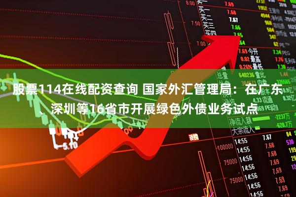 股票114在线配资查询 国家外汇管理局：在广东、深圳等16省市开展绿色外债业务试点